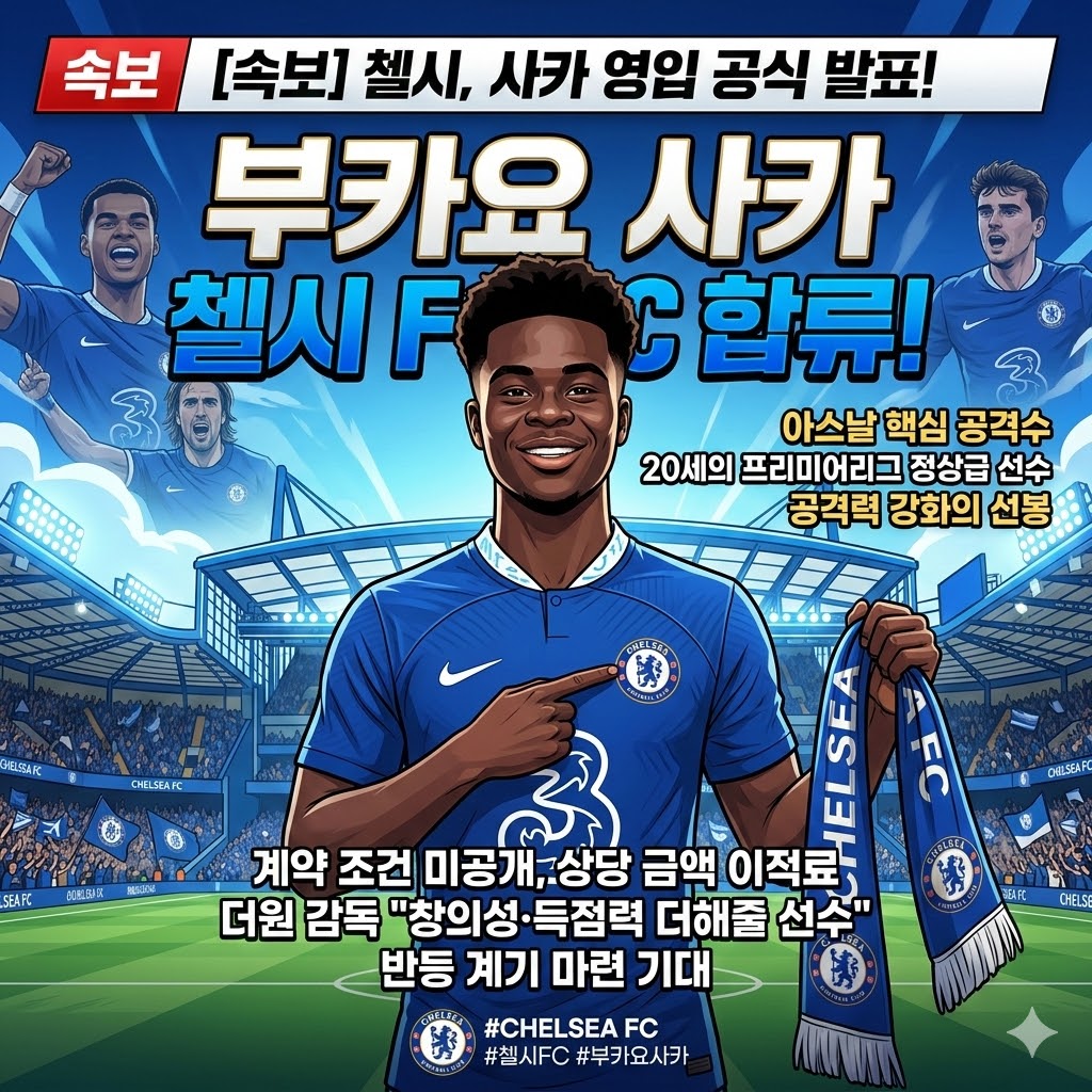 [속보] 첼시, 아스날 사카 ';깜짝'; 영입!